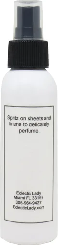 Vista 5 de Spray de lino de crema de mantequilla de vainilla, 2 onzas – Eclectic Lady Sheet and Linen Spray – Sin colores artificiales, parabenos