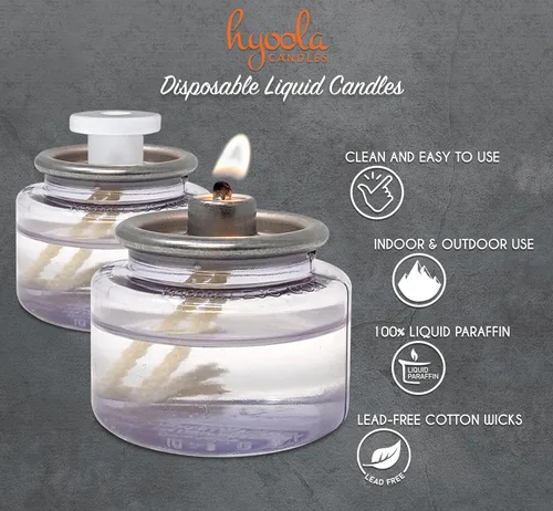 Vista 3 de Hyoola Velas líquidas – Velas de té de parafina desechables de 8 horas – Paquete de 12 – Velas de emergencia y restaurante