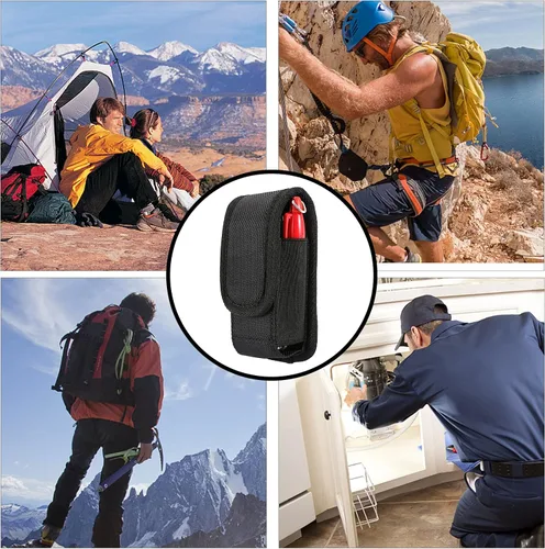 Vista 5 de Funda multiherramienta, bolsa EDC, funda multiherramienta para cinturón, organizador de cinturón EDC para bolígrafo, linterna/cuchillo plegable