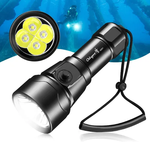 Vista 6 de ND22 - Linterna compacta de buceo, 1300 lúmenes, luz de buceo 8° Narrow Focused Beam, 3 Lighting Modes, 4 Hours Runtime, IP68 Waterproof, for