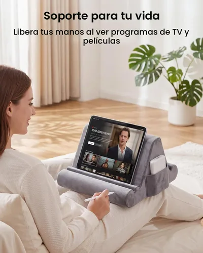 Vista 2 de Soporte de almohada para tableta, soporte de almohada suave para iPad