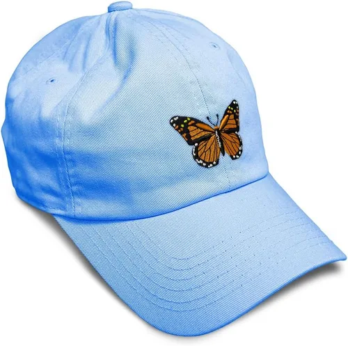 Vista 34 de Gorra de béisbol suave con diseño de mariposa monarca, con insectos, bordado de mariposa, de algodón, para hombres y mujeres
