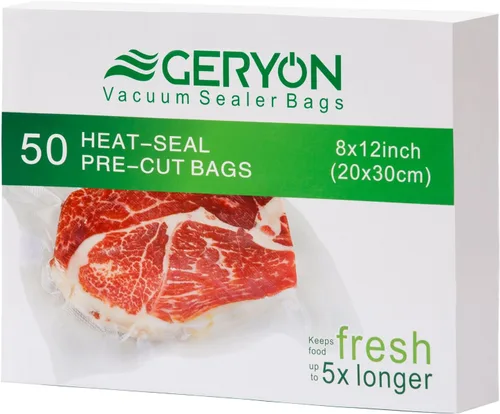 Vista 9 de GERYON Bolsas selladoras al vacío, 120 bolsas de sellado de alimentos precortadas de 8 x 12 pulgadas para Geryon y otras máquinas selladoras al vacío