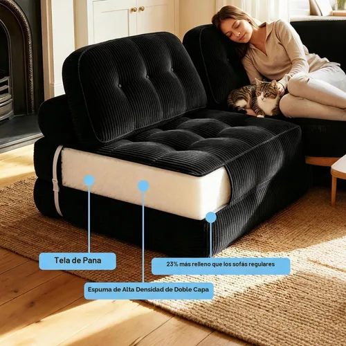 Vista 6 de Sofá cama plegable tipo futón, sin montaje, negro 5 Paquete de 5 unidades.
