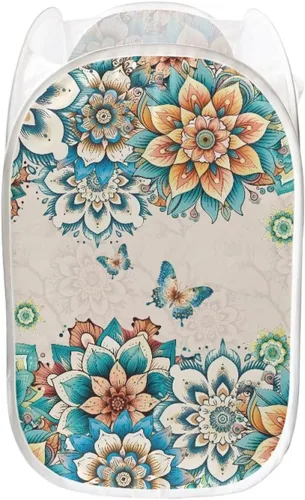 Vista 32 de AFPANQZ Cesta plegable de malla para ropa sucia, plegable, portátil, para guardar lugar para el hogar, fácil de plegar para viajes, 13.5 x 13.5 x 21