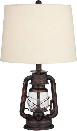 Vista 2 de Murphy - Lámpara de mesa de 23 pulgadas de alto, color rojo, bronce, marrón