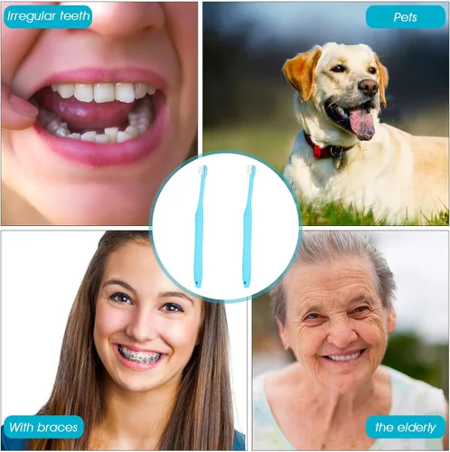 Vista 6 de WLLHYF 2 Piezas Cepillo de Dientes de Mechón Cabeza Pequeña Extremo Cónico Wisdom Interdental Interespacio Cuidado Suave Cepillo de Dientes Pequeño