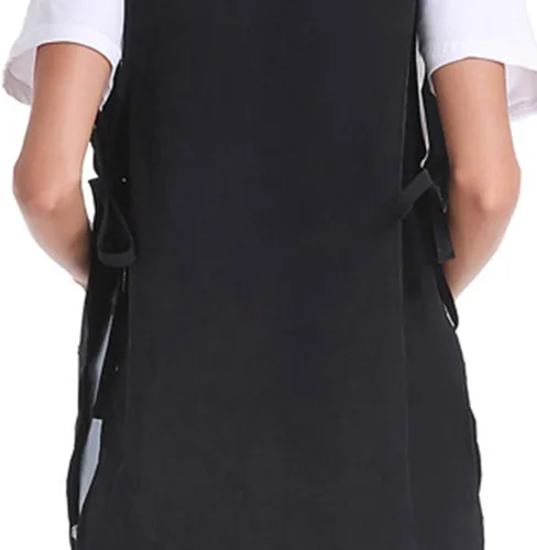 Vista 6 de Eeghurt Delantal de peluquería para estilista Chaleco de peluquería Delantal de peluquería Chaqueta Chefs Camareros Sin Mangas Ropa de Trabajo