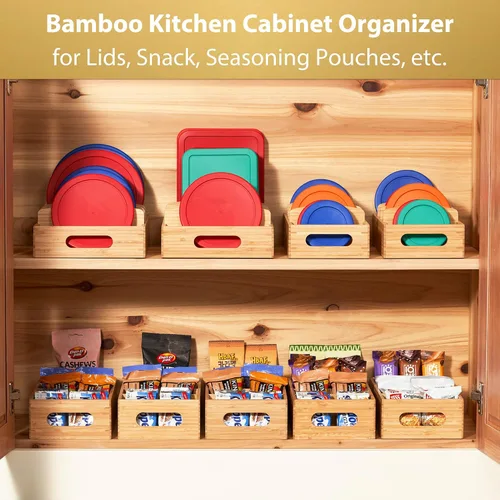 Vista 3 de Umilife Food Container Organizer for Kitchen Cabinet Drawer, Organization & Storage in Pantry, Office, Bathroom, Size Medium