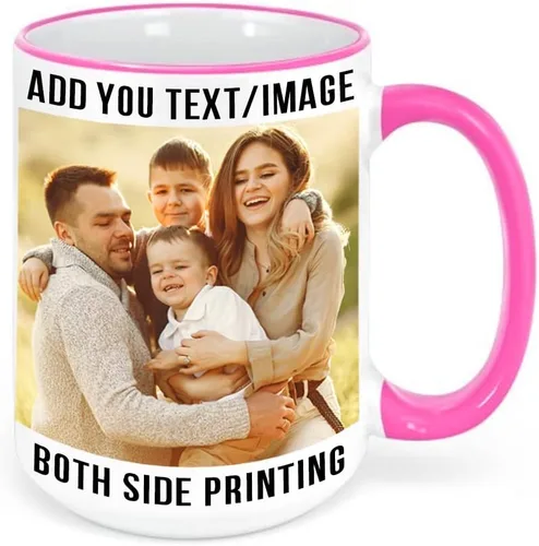 Vista 19 de Taza de café personalizada, regalo personalizado, taza de cerámica con foto, imágenes o texto, novedad de tazas personalizadas, perfecta para rojo