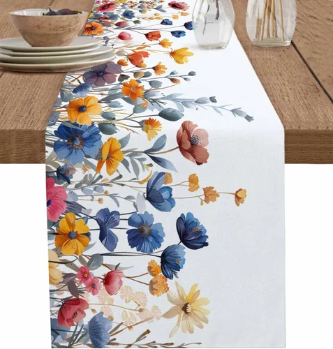 Vista 19 de Zigzi - Bufandas de mesa azules, textura de mármol a rayas grises de Zigzi, camino de mesa de comedor, decoración de mesa rectangular lavable