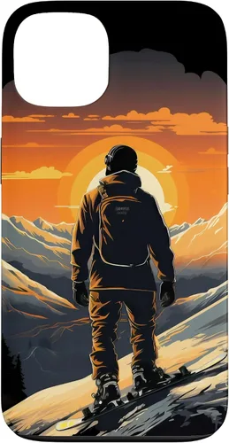 Vista 7 de Snowboarding Snowboard Snowboarder Mountain Sunset Case for iPhone 17