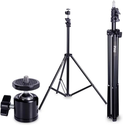 Vista 2 de Pyle Soporte de trípode portátil para mini proyector con rotación de 360°, altura ajustable de 27.6 a 78.7 pulgadas, montaje de tornillo universal