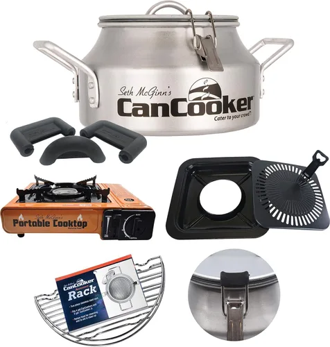 Vista 7 de CanCooker Paquete de olla de vapor de convección de 4 galones con libro de recetas de 100 páginas, aluminio anodizado duradero, compatible con Kit