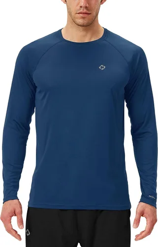 Vista 2 de NAVISKIN - Camisas de protección contra erupciones para hombre, camisetas de natación FPU 50+ con protección solar ultravioleta, de manga larga