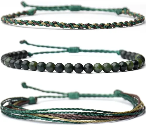 Vista 67 de Pulsera curativa hecha a mano con cuentas de piedra natural, regalo para hombres, pulsera de cuerda ajustable