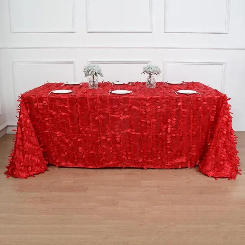 Vista 35 de TABLECLOTHSFACTORY - Mantel cuadrado de tela de tafetán de pétalos de hojas 3D de 54 pulgadas, color negro
