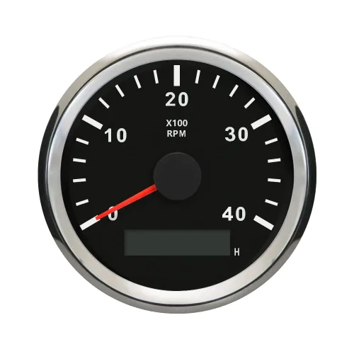 Vista 5 de ELING Tacómetro diesel universal RPM REV contador con contador de horas 4000RPM 3.346 in 12V 24V con retroiluminación