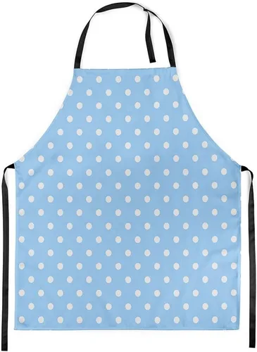 Vista 24 de jejeloiu Delantal de lunares rojos y blancos para mujeres y hombres, de 26 x 31 pulgadas, diseño retro de lunares