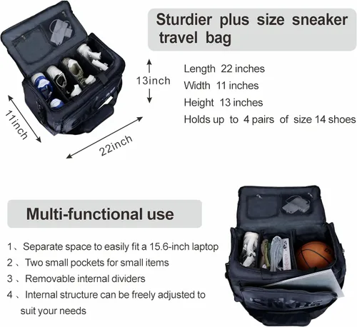 Vista 5 de Bolsas de zapatos para viajes, zapatos deportivos, bolsa de viaje, bolsas de lona impermeables, para gimnasio, deportes, equipaje, bolsa