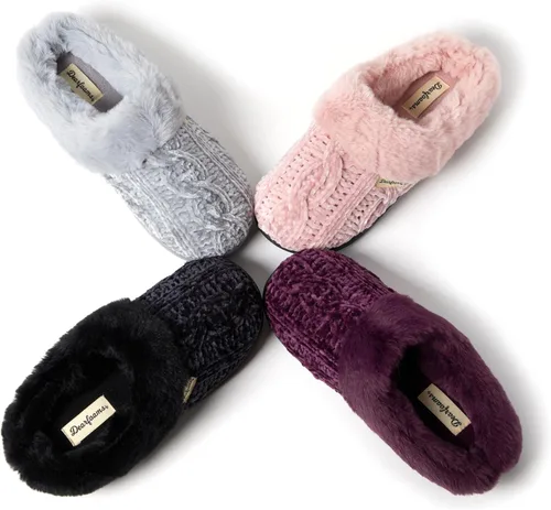 Vista 4 de Dearfoams Women's Claire Marled Cable Knit Chenille Clog Slipper
