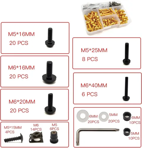 Vista 5 de TCHAU Kits de carrocería para Kawasaki Versys 1000 ZX12R ZX6R ZX636R ZX6RR ZX9R ZZR600 Universal motocicleta carenado cuerpo tornillo tornillo