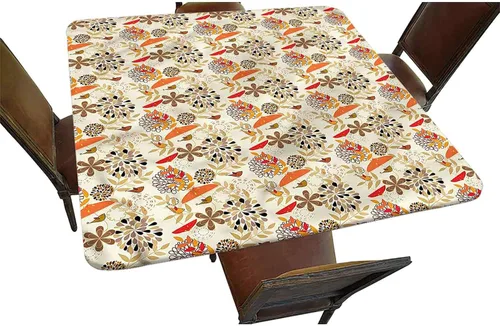 Vista 21 de Mantel cuadrado decorativo a cuadros con bordes elásticos, líneas diagonales y cuadrados de poliéster, para interiores y exteriores, para decoración