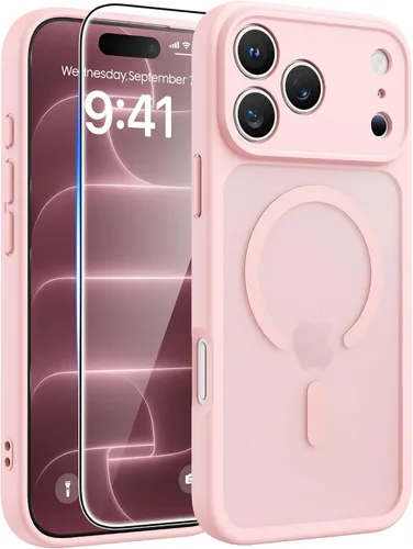 Vista 32 de FNTCASE - Funda para iPhone 16 Pro: magnética, mate, translúcida, de grado militar, protectora contra caídas, resistente, fina, duradera y a prueba