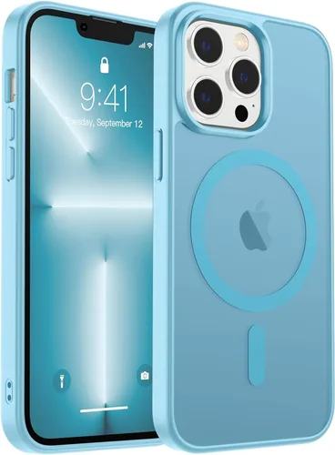Vista 225 de zapica Funda magnética para iPhone Air, con protector de pantalla de vidrio templado, compatible con MagSafe, translúcida mate, a prueba de golpes