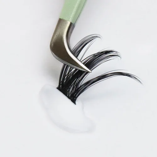 Vista 5 de Bodermincer Pegamento en racimo de color negro para pestañas de tira completa, pegamento en racimos de pestañas (pegamento negro, 0.2 fl oz)