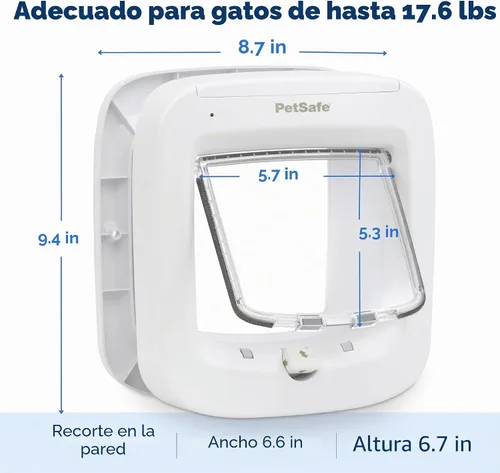 Vista 5 de PetSafe Puerta de gato interior y exterior - Puerta de mascotas Microchip RFID - Bloqueo de 4 vías: trabaja con hasta 40 mascotas programadas