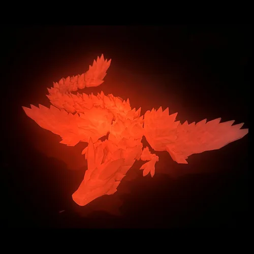 Vista 17 de Dragón Impreso en 3D - Dragón Volador de 18 Pulgadas con Alas, Juguete Fidget de Cristal Articulado XL con Alas, Decoración del Hogar, Regalo