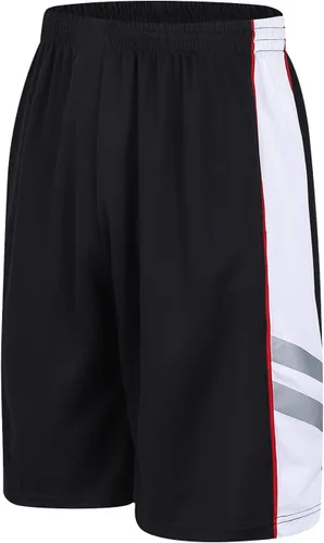 Vista 2 de Pantalones cortos deportivos para hombre de secado rápido con malla, bolsillos, entrepierna de 9 a 13 pulgadas por encima de la rodilla, cintura