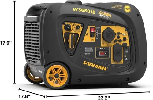 Vista 10 de FIRMAN Generador portátil con inversor de gas W03382, potencia de arranque eléctrico de 3650 W, silenciador silencioso de la serie Whisper, modo