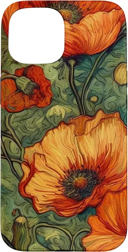 Vista 6 de iPhone 16 Floral Van Gogh Style Poppy Flower Case