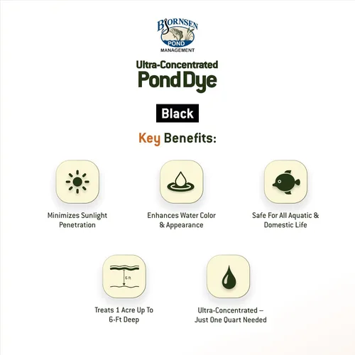Vista 6 de Tinte negro ultraconcentrado para estanque - 1 cuarto de galón Líquido (paquete de 2 cuartos de galón) Liquid pond dye, enhances water