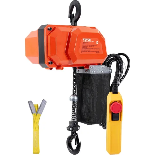 Vista 9 de VEVOR Polipasto eléctrico de cadena, capacidad de carga de 330 libras, altura de elevación de 10 pies, velocidad de 10 pies/min, 120 V, grúa
