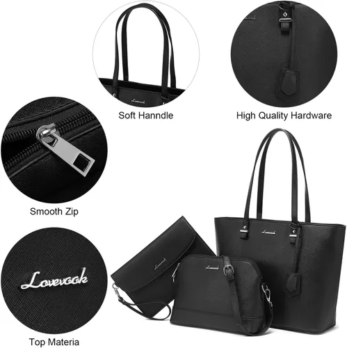 Vista 4 de Juego de 3bolsos de mano para mujer, bolso estilo boho tipo bandolera para llevar colgado del hombro
