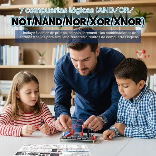 Vista 5 de Kit de soldadura de circuito de puerta lógica para bricolaje, kit básico de aprendizaje de puerta lógica con simulación LED interactiva, kit