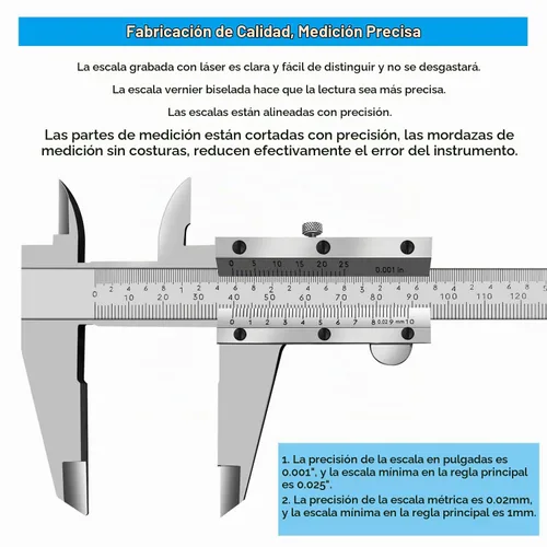 Vista 3 de Calibre Vernier micrómetro de 0-12 pulgadas, herramienta de medición de precisión de acero inoxidable (pulgadas/métrico), medición