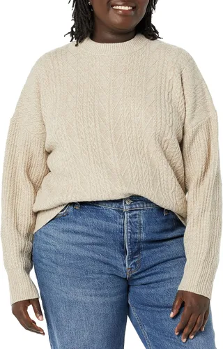 Vista 4 de Tienda Essentials Suéter moderno de cuello redondo suave al tacto para mujer (disponible en tallas extragrandes)