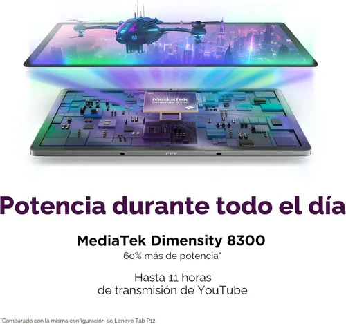 Vista 9 de Lenovo Idea Tab Pro with Google Gemini - Student Tablet - 12.7” 3K LCD Display - 8 GB Memory - 128 GB Storage - MediaTek Dimensity 8300 - Includes