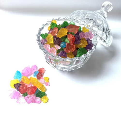 Vista 2 de SweetGlob Gemas grandes de caramelo de azúcar de roca antiguas, cristales de roca de azúcar en trozos (sabores surtidos, 1 libra)