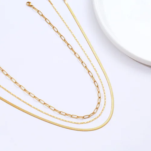 Vista 68 de Collares en capas para mujer, chapados en plata, delicada cuerda torcida de serpiente, delicado collar en capas, gargantilla de diferentes