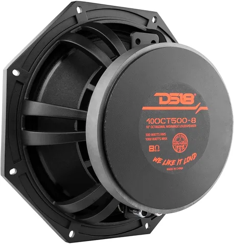 Vista 7 de DS18 10OCT500-8 PRO - Altavoz octágono de rango medio de 10 pulgadas, 1000 vatios máx. 500 vatios RMS 8 ohmios, audio de calidad premium