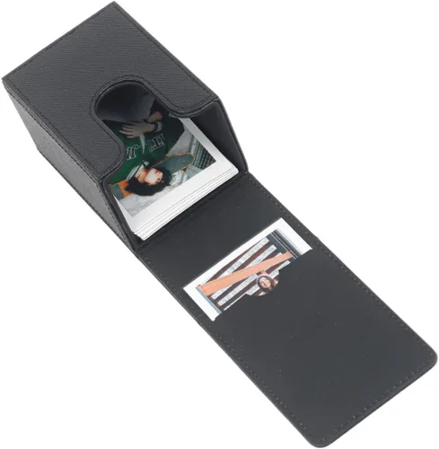 Vista 4 de Orga'Neat Estuche de Almacenamiento Portafotos para Película Fujifilm Instax Mini 12/11/90/40/9/8/7/7+/EVO, Portafotos de Cuero PU con Bolsillo Negro