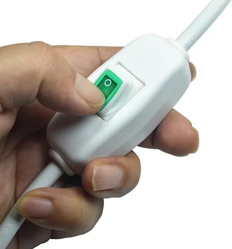 Vista 3 de Cable de alimentación de repuesto resistente de calibre 18 y 3 clavijas de 6 pies con interruptor de encendido/apagado Luz indicadora verde