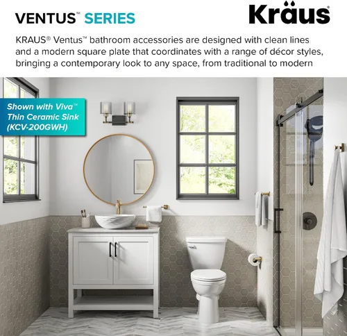 Vista 5 de KRAUS Toallero de baño Ventus, acabado dorado cepillado