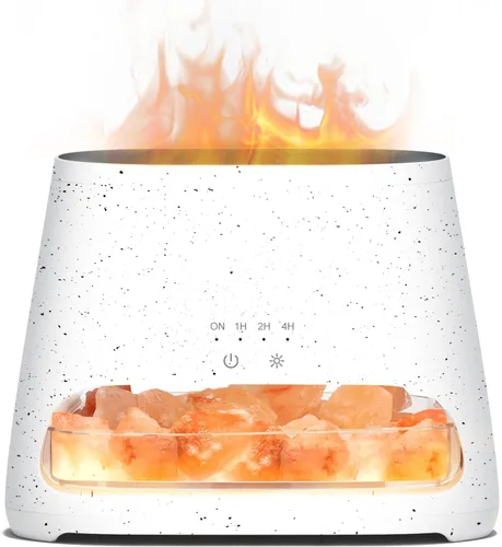 Vista 13 de SALKING Lámpara de sal del Himalaya 2 en 1 y difusor ultrasónico de aceite esencial, difusor de aromaterapia, humidificador de niebla fría, lámpara