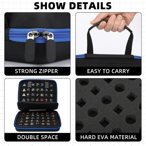 Vista 3 de Aoriher 1 Pcs Dice Case with Removable Slotted Tray for Storage Game Storage Case Dice Holder Holds up to 70/10 Sets (Blue)